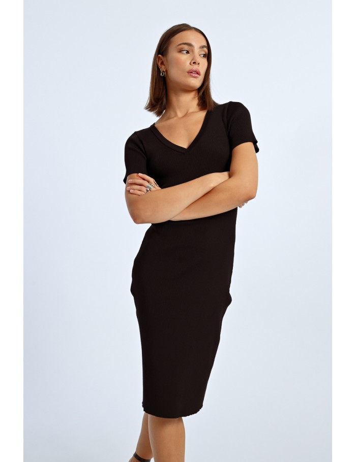 lili sidonio x molly bracken Robe ajustée cœur ouvert au dos BLACK