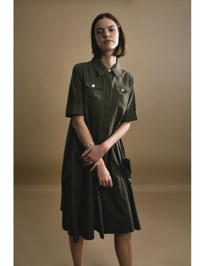 Lili Sidonio X Molly Bracken Robe Ample évasée KAKI