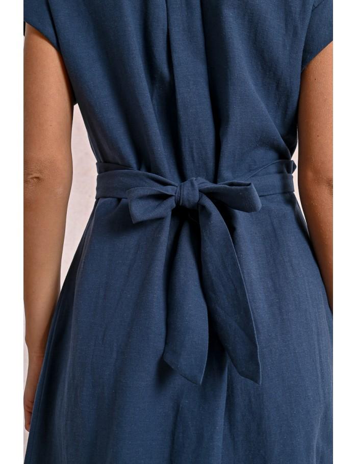 Lili Sidonio X Molly Bracken Robe Chemise à Dos Nouable NAVY BLUE