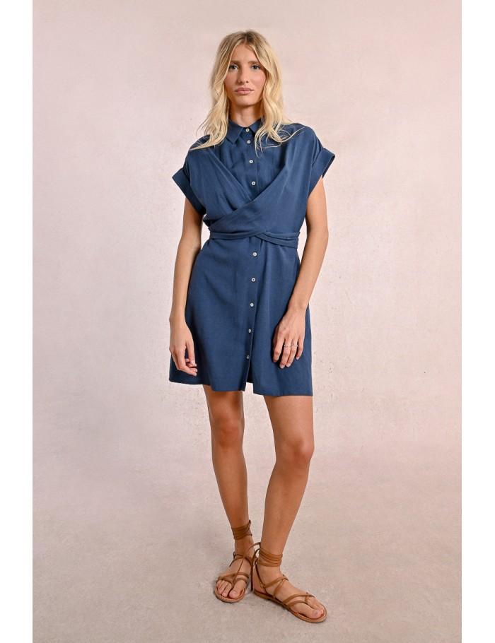 Lili Sidonio X Molly Bracken Robe Chemise à Dos Nouable NAVY BLUE