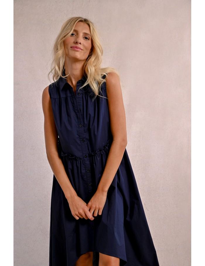 Lili Sidonio X Molly Bracken Robe Chemise Asymétrique LIGHT KHAKI