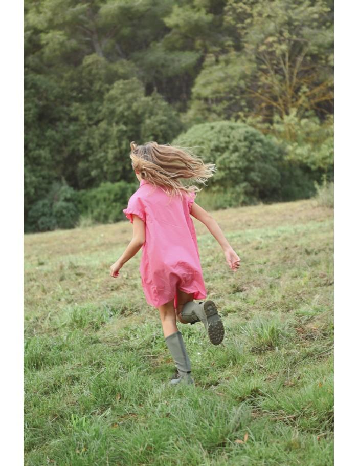 Lili Sidonio X Molly Bracken Robe Chemise Courte à Détails Smockés PINK