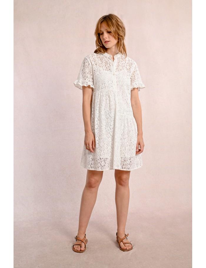 Lili Sidonio X Molly Bracken Robe Chemise En Dentelle WHITE