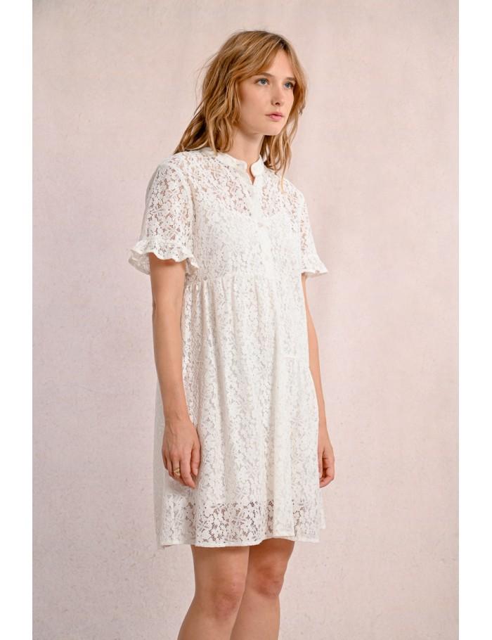 Lili Sidonio X Molly Bracken Robe Chemise En Dentelle WHITE