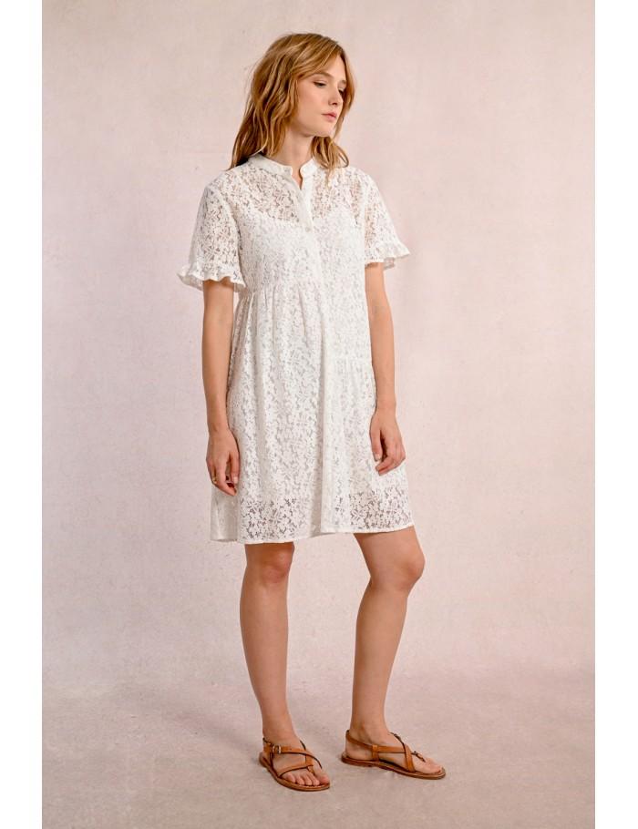 Lili Sidonio X Molly Bracken Robe Chemise En Dentelle WHITE