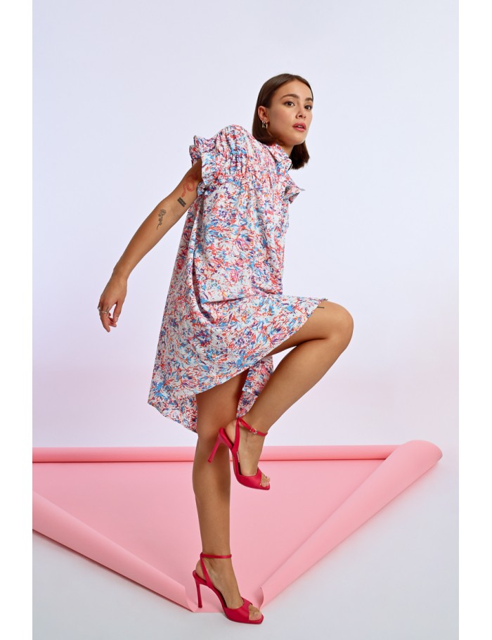Lili Sidonio X Molly Bracken Robe Chemise Imprimée Et Froncée OFFWHITE CARMEN