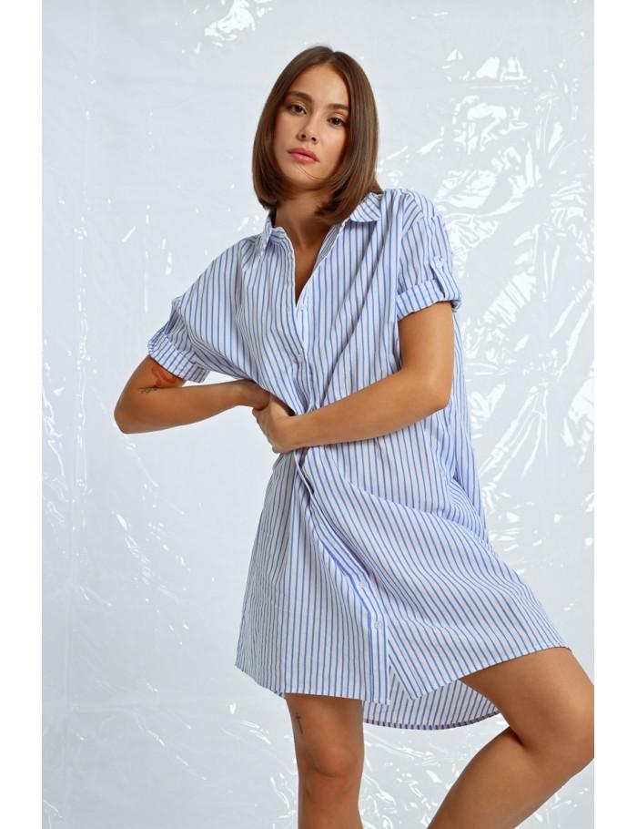 lili sidonio x molly bracken Robe chemise irisée à rayures LIGHT BLUE lili sidonio x molly bracken Robe chemise irisée à rayures LIGHT BLUE