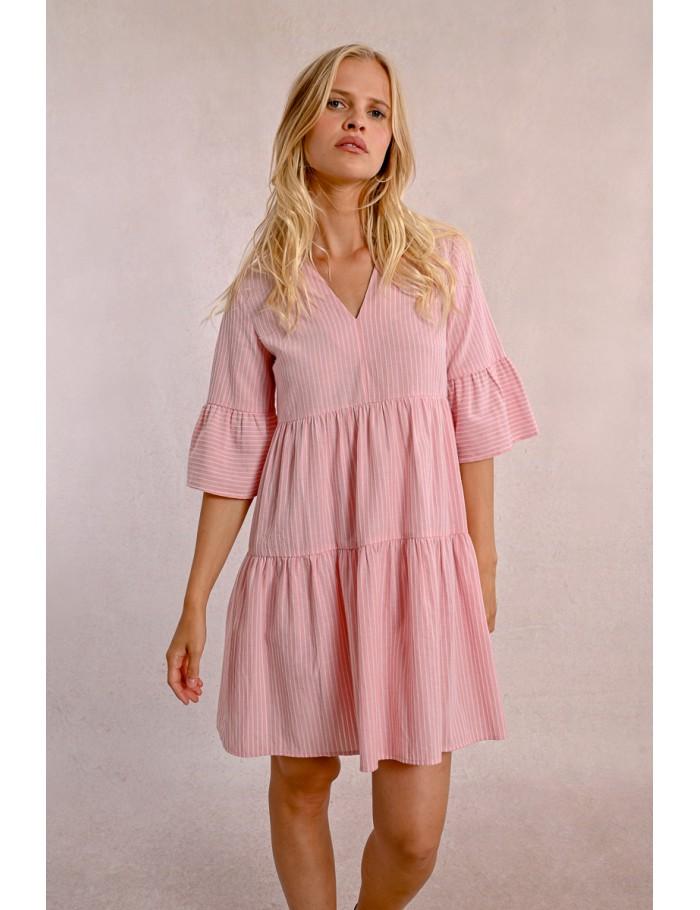 lili sidonio x molly bracken Robe chemisier babydoll PINK