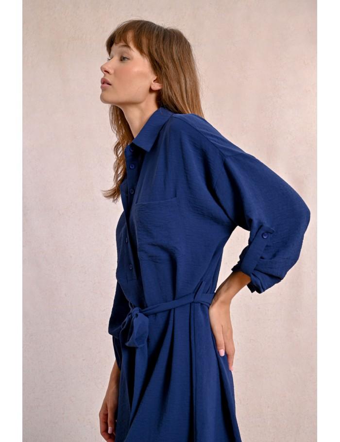 Lili Sidonio X Molly Bracken Robe Chemisier Courte Nouable NAVY BLUE