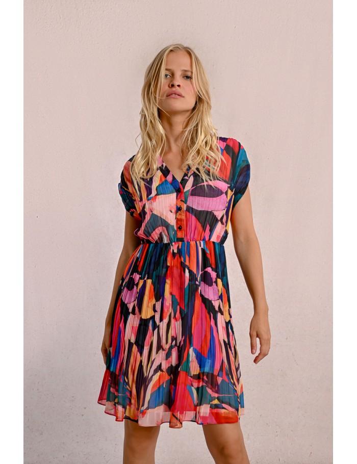 Lili Sidonio X Molly Bracken Robe Chemisier Sans Manches MULTICO DONNA