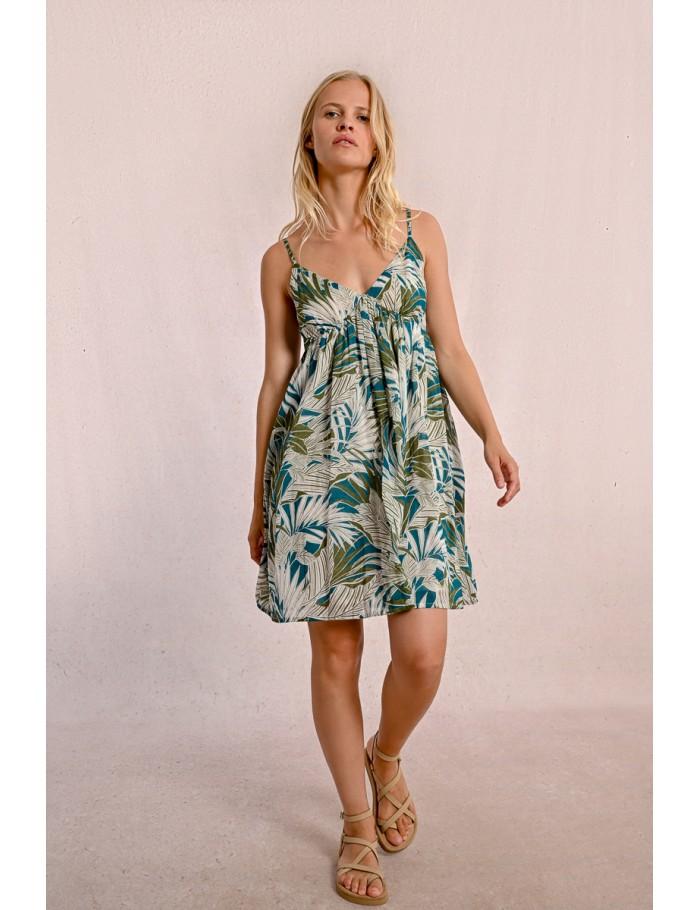 Lili Sidonio X Molly Bracken Robe Courte à Bretelles KHAKI KALA