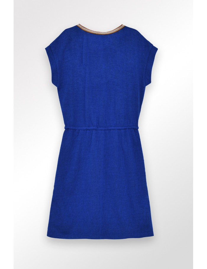 Lili Sidonio X Molly Bracken Robe Courte à Col V BLUE