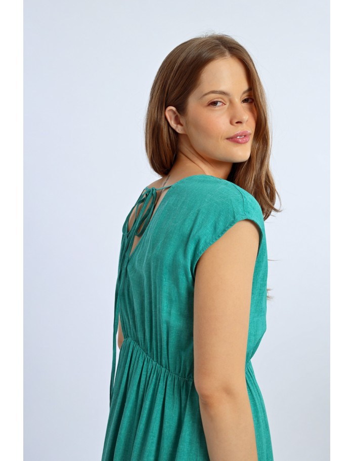 Lili Sidonio X Molly Bracken Robe Courte à Volants EMERALD GREEN