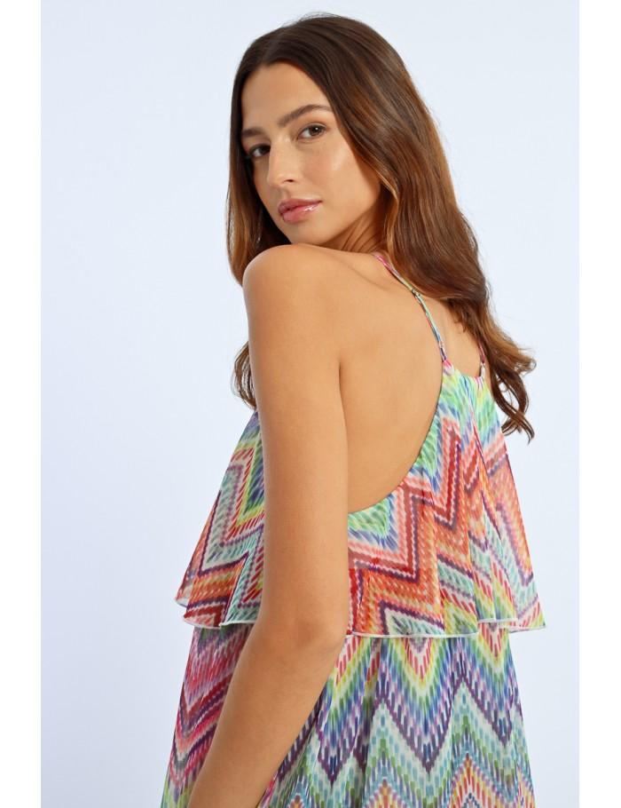 Lili Sidonio X Molly Bracken Robe Courte à Volants MULTICO COCO BONGO