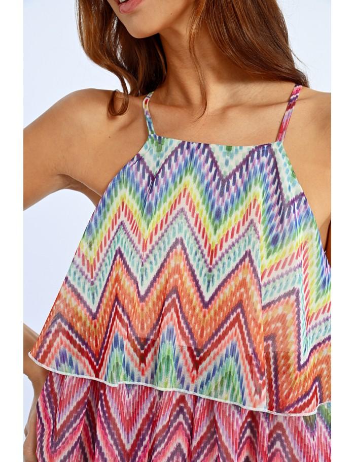 Lili Sidonio X Molly Bracken Robe Courte à Volants MULTICO COCO BONGO