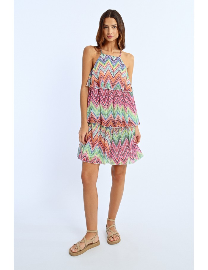 Lili Sidonio X Molly Bracken Robe Courte à Volants MULTICO COCO BONGO