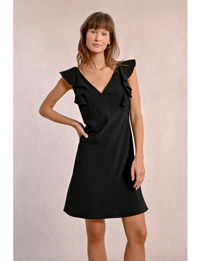 Lili Sidonio X Molly Bracken Robe Courte Dos Lacets BLACK