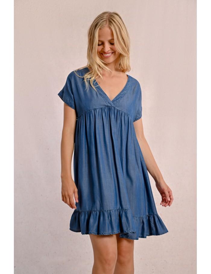 Lili Sidonio X Molly Bracken Robe Courte En Lyocell DENIM BLUE