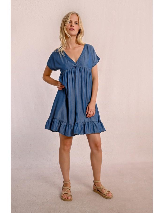 Lili Sidonio X Molly Bracken Robe Courte En Lyocell DENIM BLUE