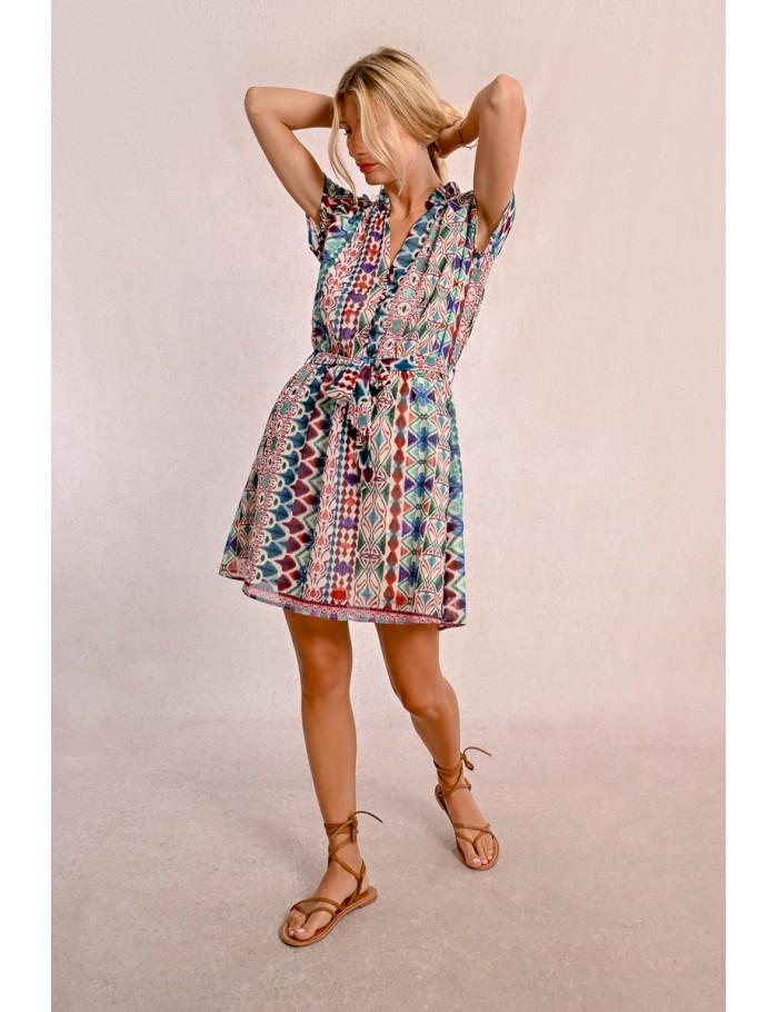 Lili Sidonio X Molly Bracken Robe Courte En Semi Transparence MULTICO ELEA