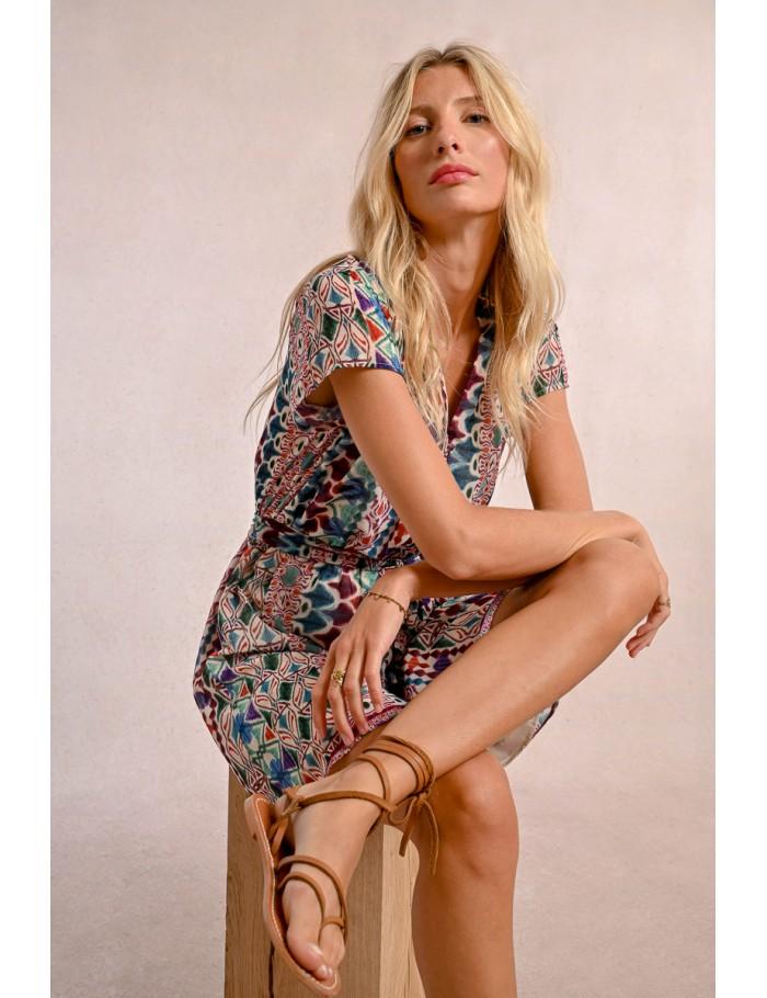 lili sidonio x molly bracken Robe courte en semi transparence MULTICO ELEA