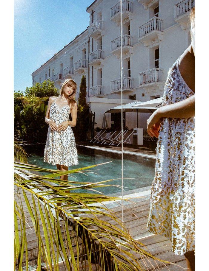 Lili Sidonio X Molly Bracken Robe Courte En Sequins OR