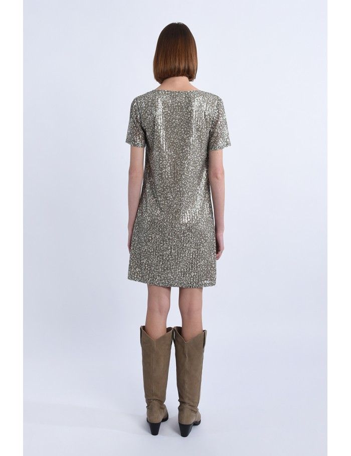 Lili Sidonio X Molly Bracken Robe Courte Encolure V KAKI