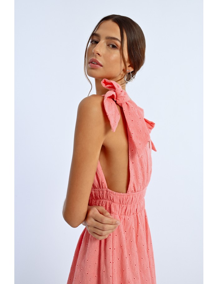 Lili Sidonio X Molly Bracken Robe Courte épaules Nouées CORAL