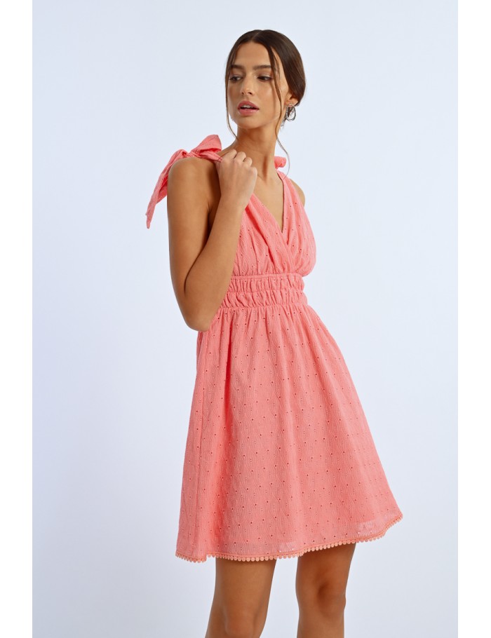 lili sidonio x molly bracken Robe courte épaules nouées CORAL lili sidonio x molly bracken Robe courte épaules nouées CORAL