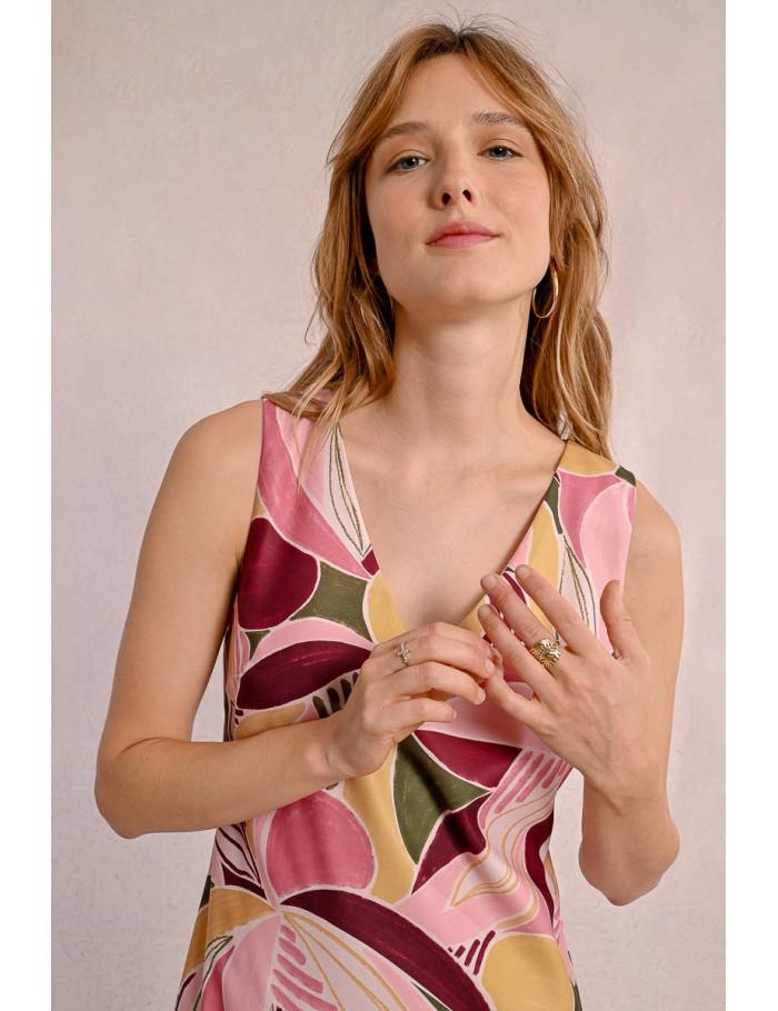 Lili Sidonio X Molly Bracken Robe Courte Et Droite Imprimée LIGHT PINK DEEPA