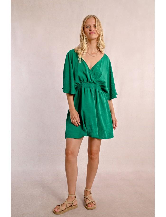 lili sidonio x molly bracken Robe courte fluide élastiquée à la taille et dos nu VERT