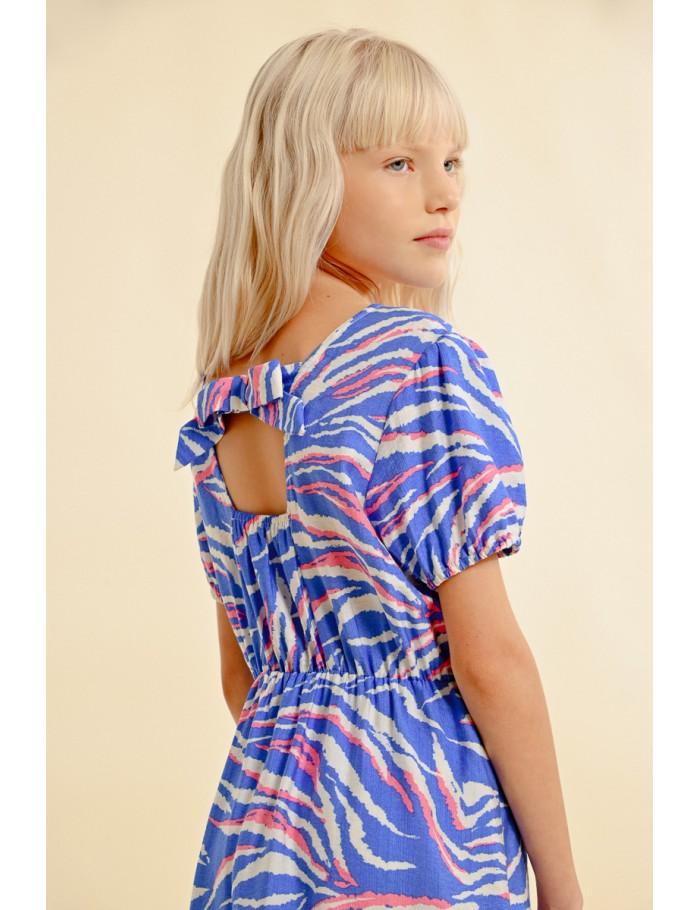 Lili Sidonio X Molly Bracken Robe Courte Imprimée BLUE LUNA