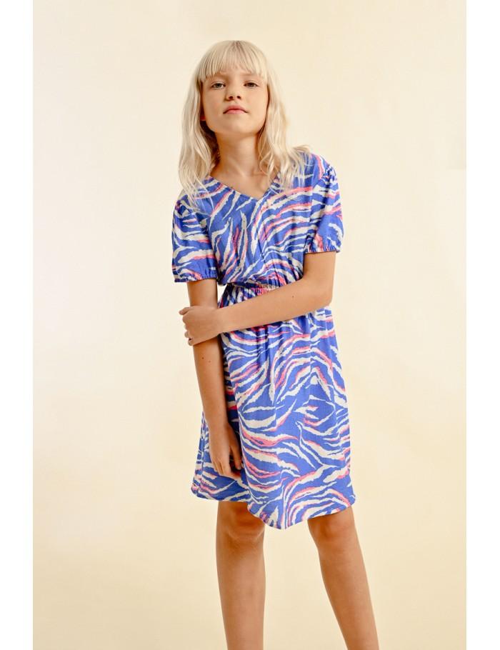 lili sidonio x molly bracken Robe courte imprimée BLUE LUNA