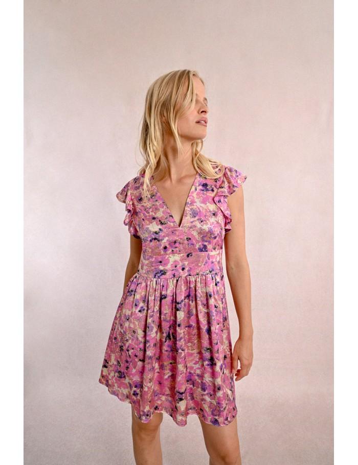 Lili Sidonio X Molly Bracken Robe Courte Imprimée PINK CELESTE