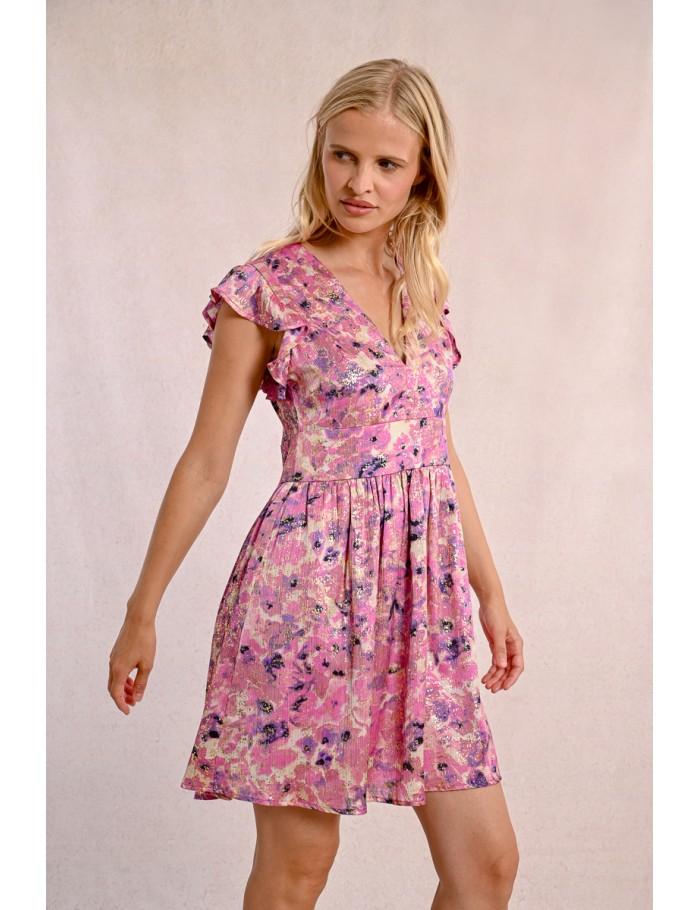lili sidonio x molly bracken Robe courte imprimée PINK CELESTE