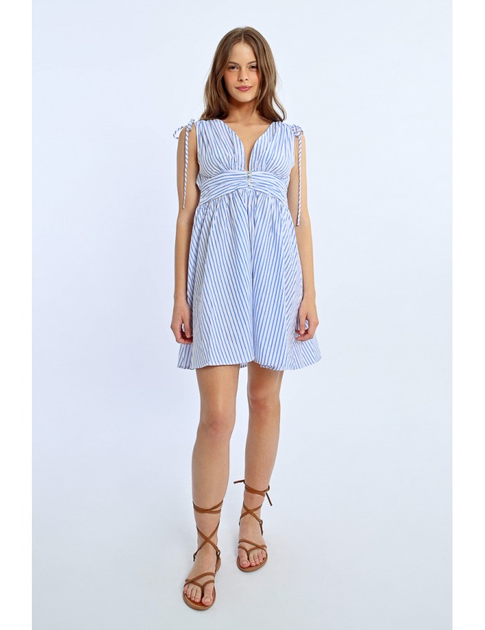 lili sidonio x molly bracken Robe courte irisée à rayures LIGHT BLUE