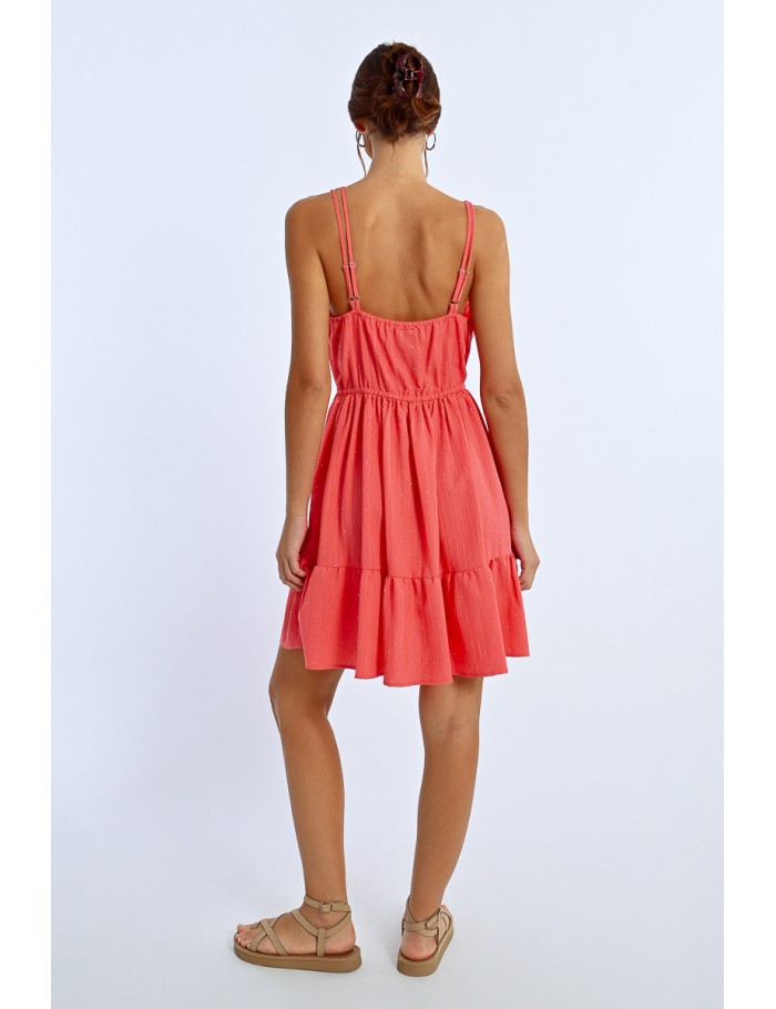 Lili Sidonio X Molly Bracken Robe Courte Parsemée De Strass CORAL