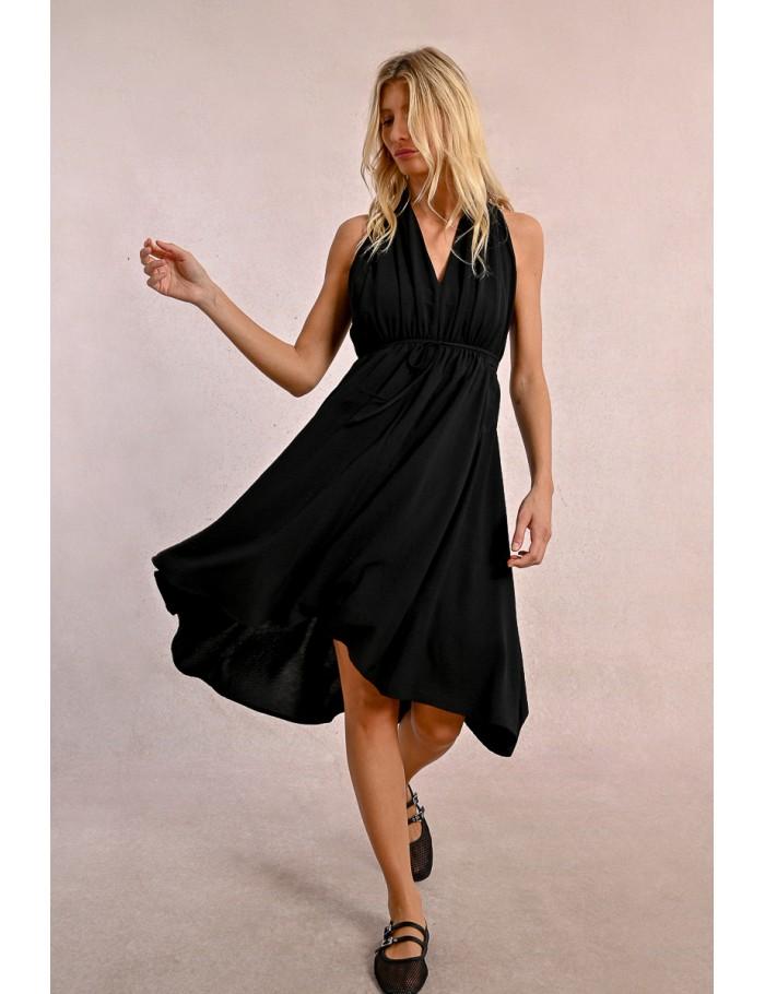 Lili Sidonio X Molly Bracken Robe Courte Plissée BLACK