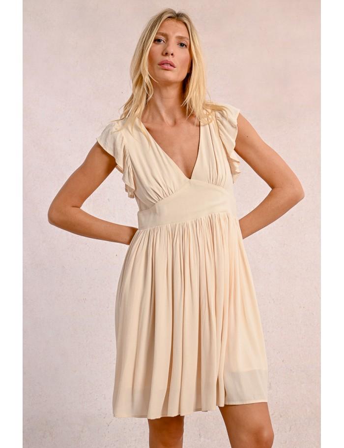 lili sidonio x molly bracken Robe courte plissée CRÈME