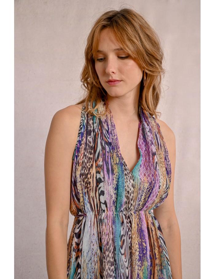 Lili Sidonio X Molly Bracken Robe Courte Plissée Et Imprimée MULTICO PAOLA