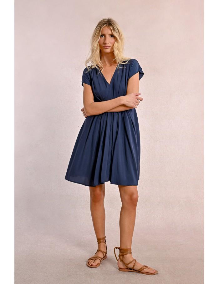 Lili Sidonio X Molly Bracken Robe Courte Plissée NAVY BLUE
