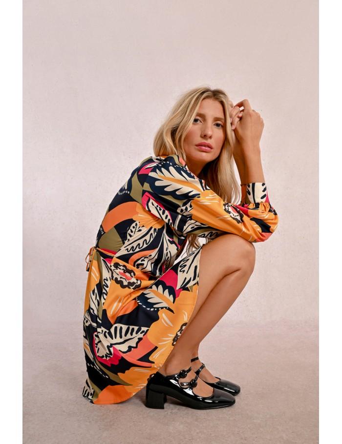 lili sidonio x molly bracken Robe courte portefeuille MANGO YELLOW JANE