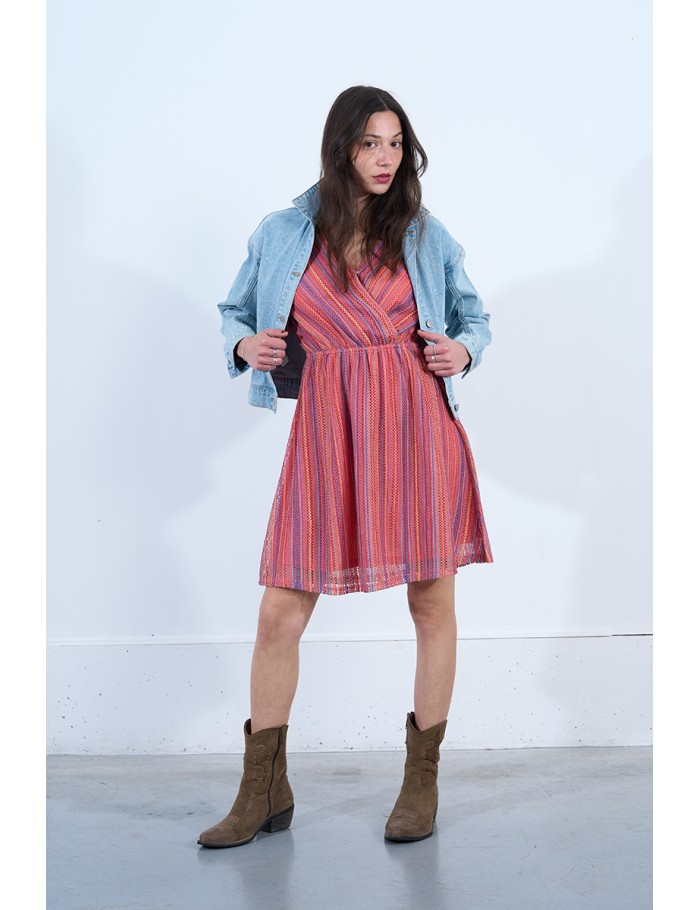 Lili Sidonio X Molly Bracken Robe Courte Rayée MULTICOLOUR