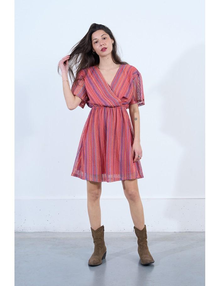 Lili Sidonio X Molly Bracken Robe Courte Rayée MULTICOLOUR