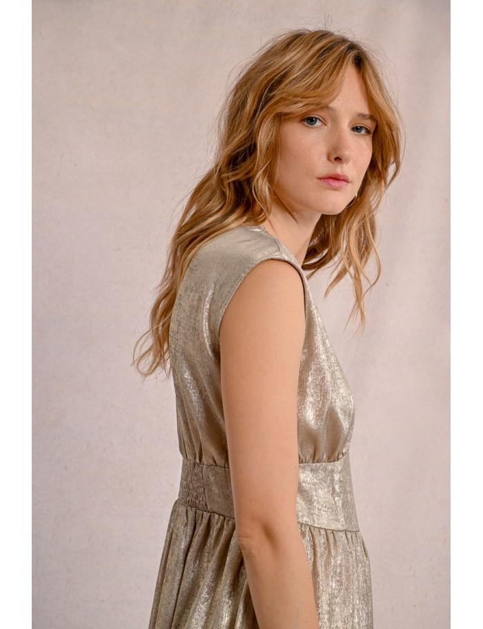 Lili Sidonio X Molly Bracken Robe Courte Satinée OR