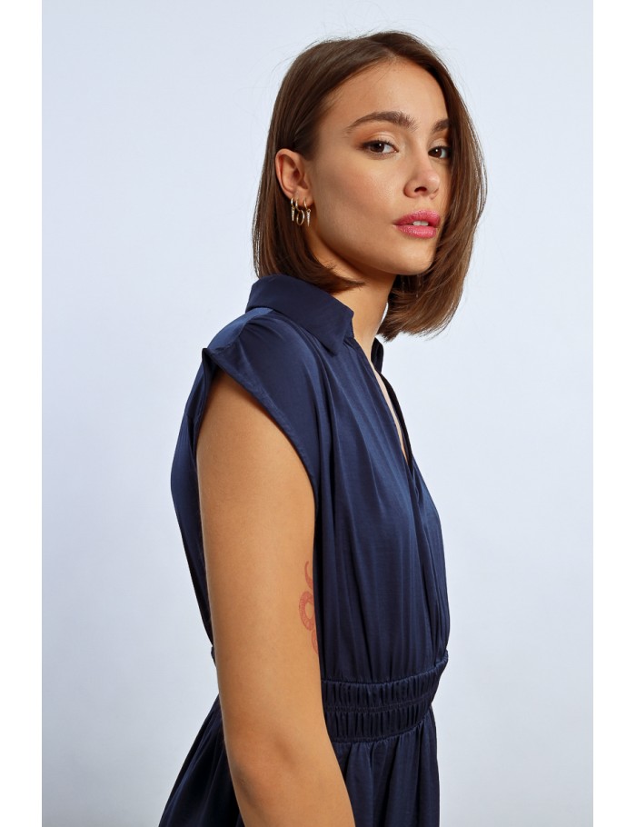 Lili Sidonio X Molly Bracken Robe Courte Taille élastiquée NAVY BLUE