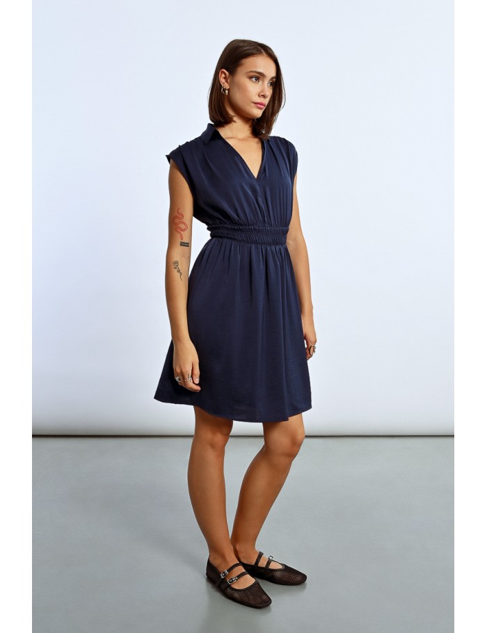 lili sidonio x molly bracken Robe courte taille élastiquée NAVY BLUE