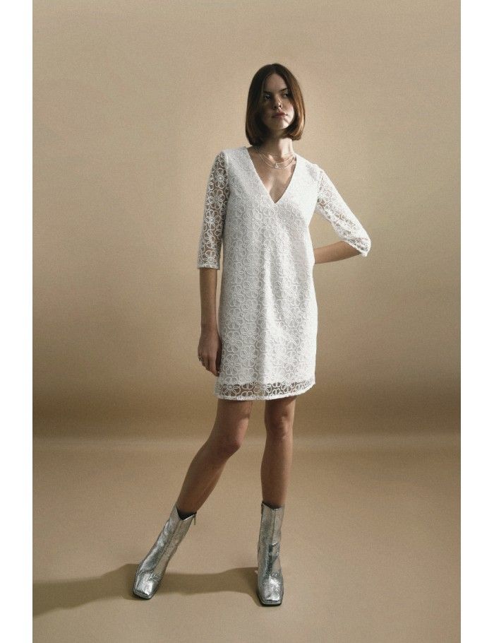 Lili Sidonio X Molly Bracken Robe En Dentelle WHITE