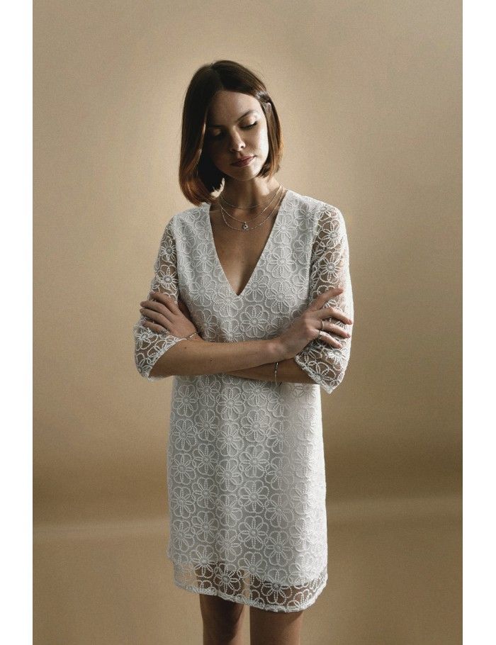 Lili Sidonio X Molly Bracken Robe En Dentelle WHITE