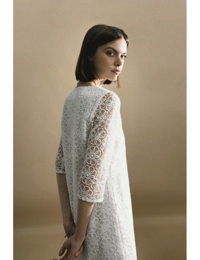 lili sidonio x molly bracken Robe en dentelle WHITE